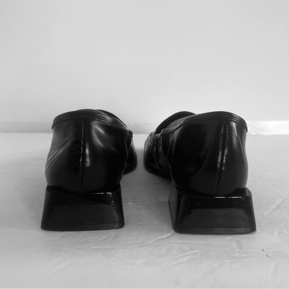 SCHUTZ Women’s Ashton Penny Loafer Glossy Black Patent Block Heel Shoes Size 8.5 - Picture 6 of 8